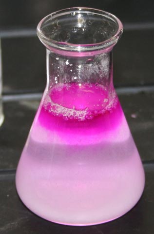 Dung dịch NaOH làm đổi màu chất chỉ thị Phenolphthalein sang màu hồng đặc trưng